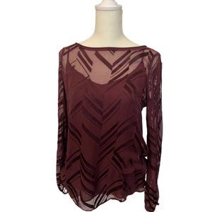 Sheer Burgundy Top with Camisole